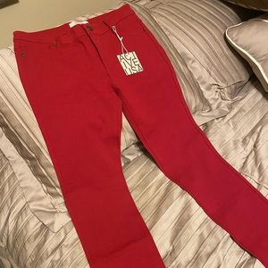Ladies Large Red Active USA Stretch Jeggings